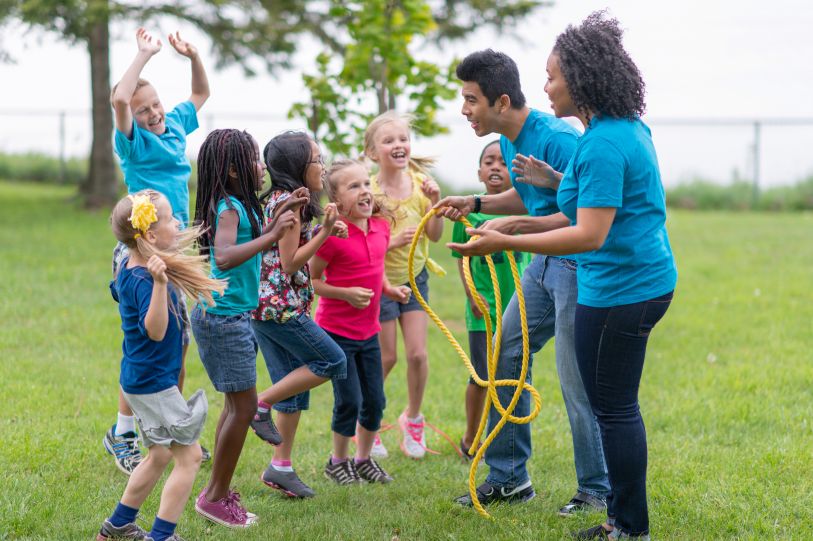 Smiling children excited for activities on a summer's day. 