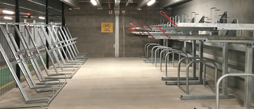 Cycle storage at New Market Parking