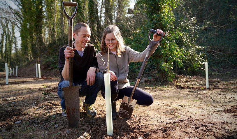 Community planting at a site near Chester