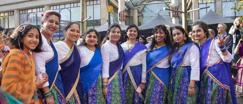 Women at a Diwali festival in Chester.