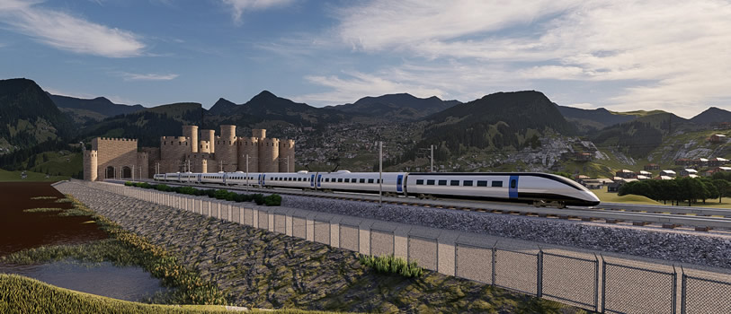 Artist's impression of HS2