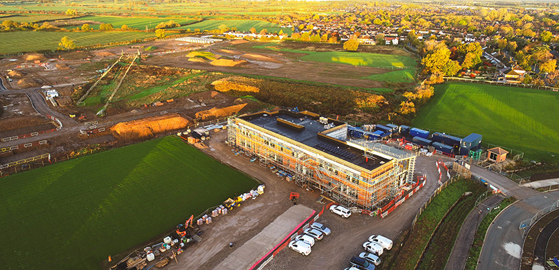 Kings Moat primary school aerial view