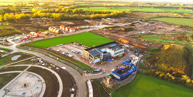 Aerial view of King’s Moat Community Primary School