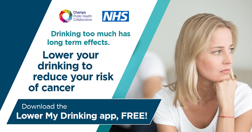 Drinking too much has long term effects. Lower your drinking to reduce your risk of cancer. Download the Lower My Drinking app, free!