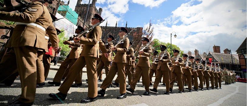 The 1st Battalion, Mercian Regiment, in Chester.
