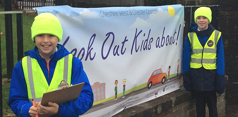 Pupils from St Joseph's Catholic Primary School at the launch of their Parent Parking Charter