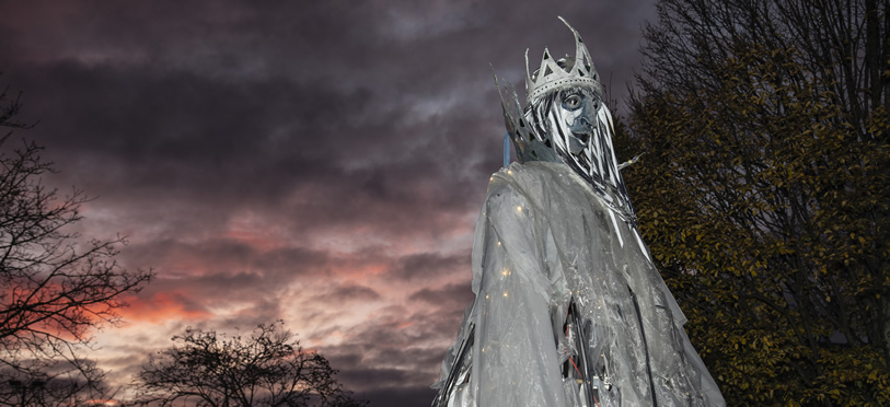 Queen of Light puppet at the Ellesmere Port Lights in 2021.