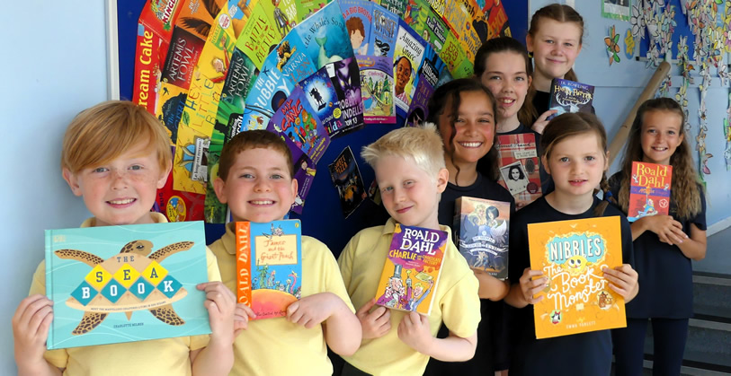 Children from St Winefride's School, Neston, are ready for the Summer Reading Challenge