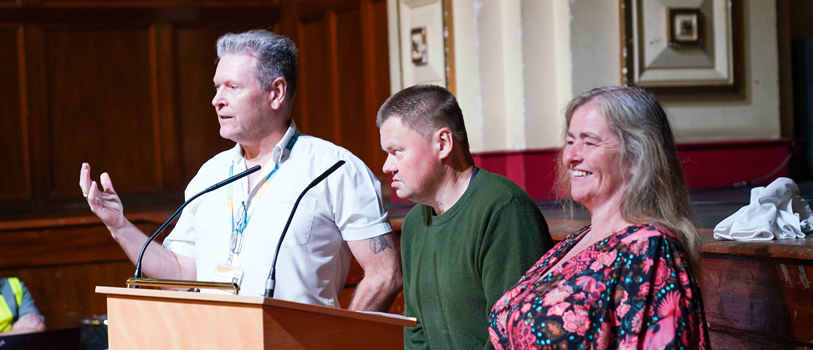 Vivo staff and people accessing services talk the audience through the Work and Voluntary Enterprise (WAVE) programme.