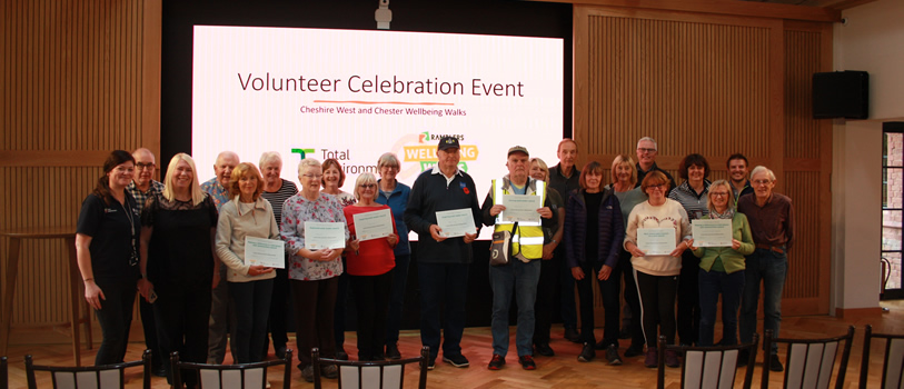 The group at the Wellbeing Walks celebration event.