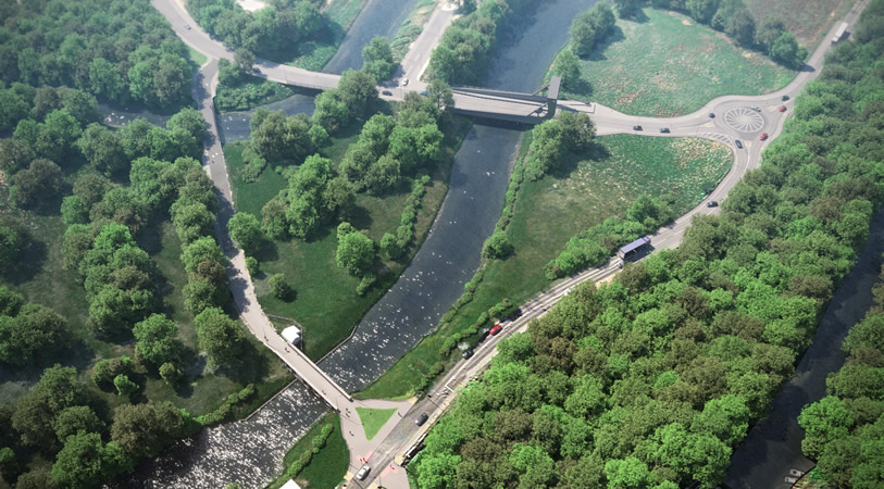 An artist's impression of Winnington Bridge closed.