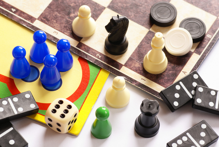Board games detail stock photo