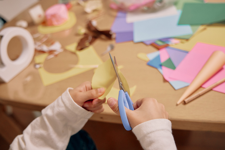 Children playing at home stock photo