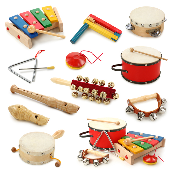 Musical instruments collection stock photo