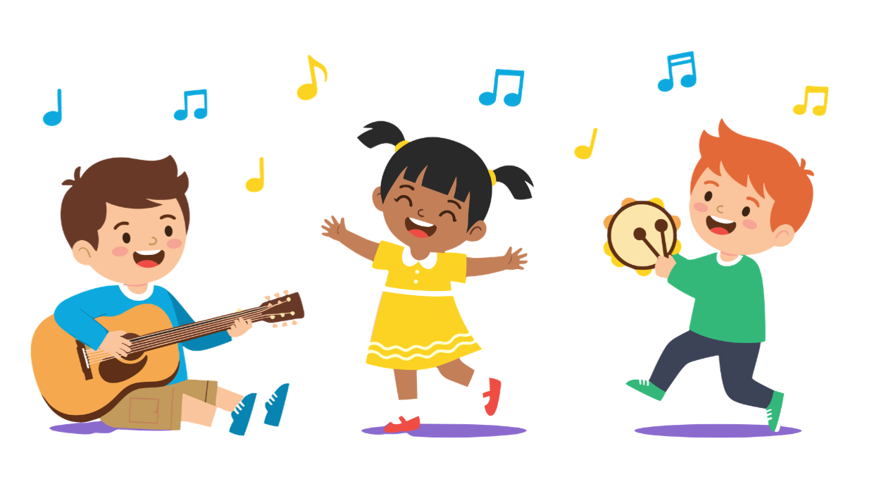 Cartoon image of children dancing