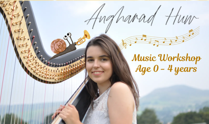 Angharad Huw with harp