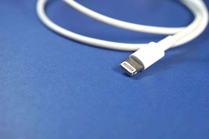 Apple iPhone charger wire.