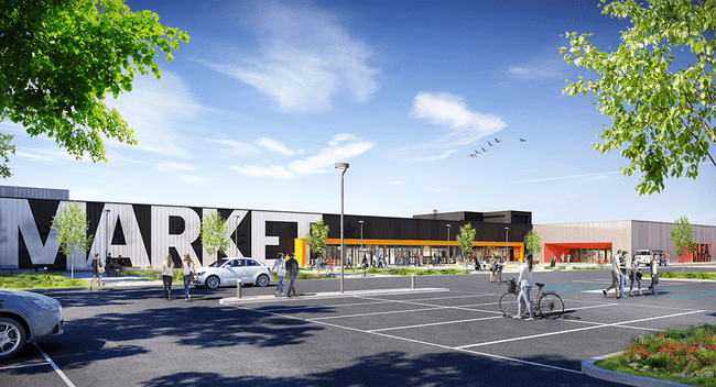 Artist impression of Ellesmere Port market