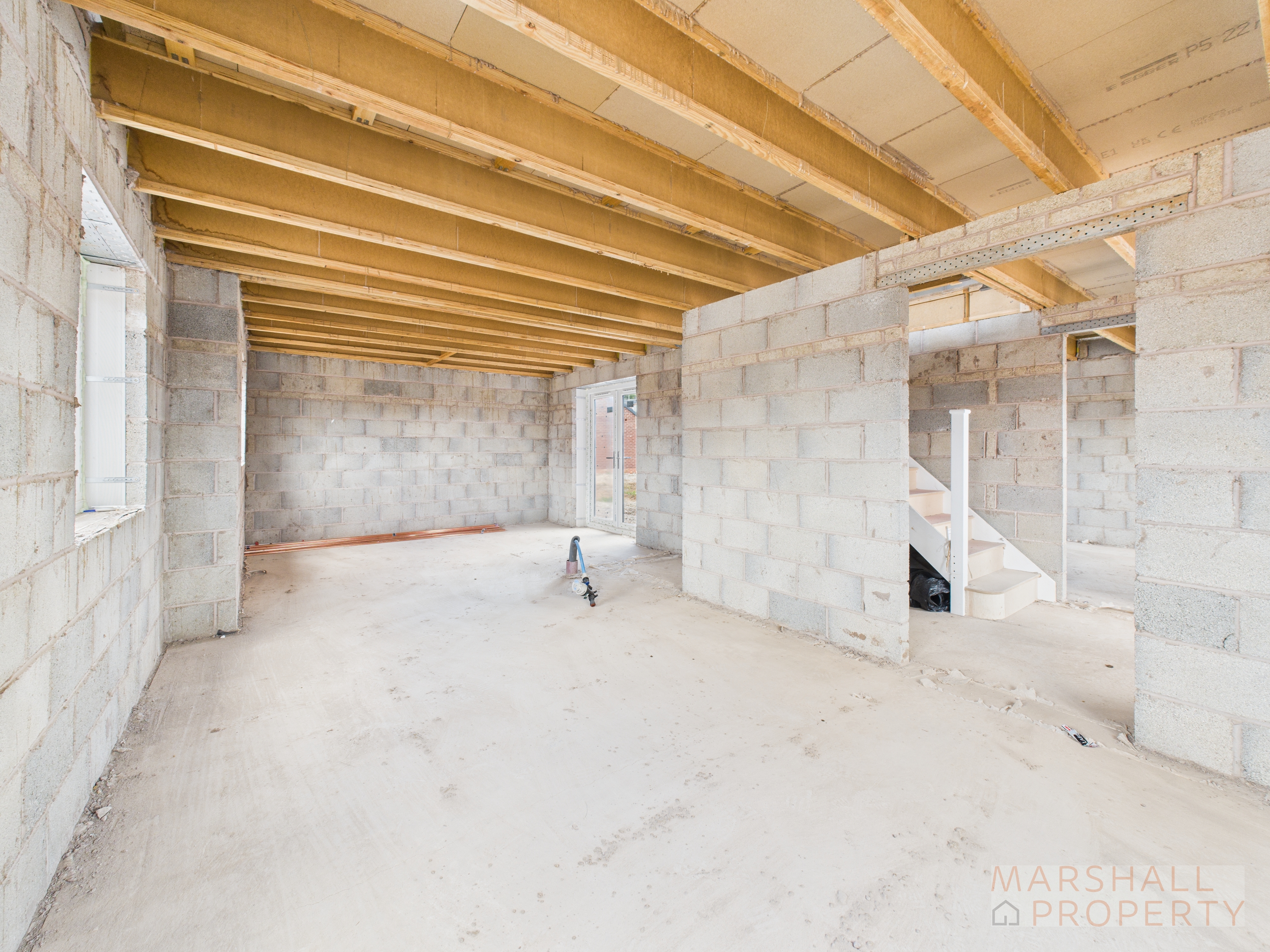 Downstairs shell build house