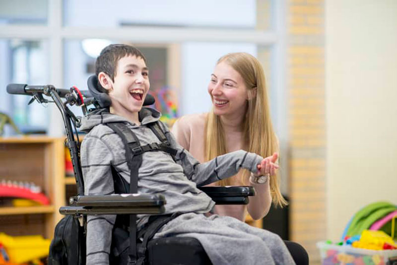 Caregiver and child.