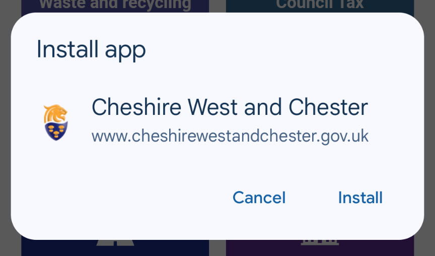Chrome add to home screen