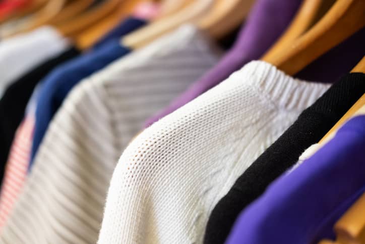 Clothes on hangers