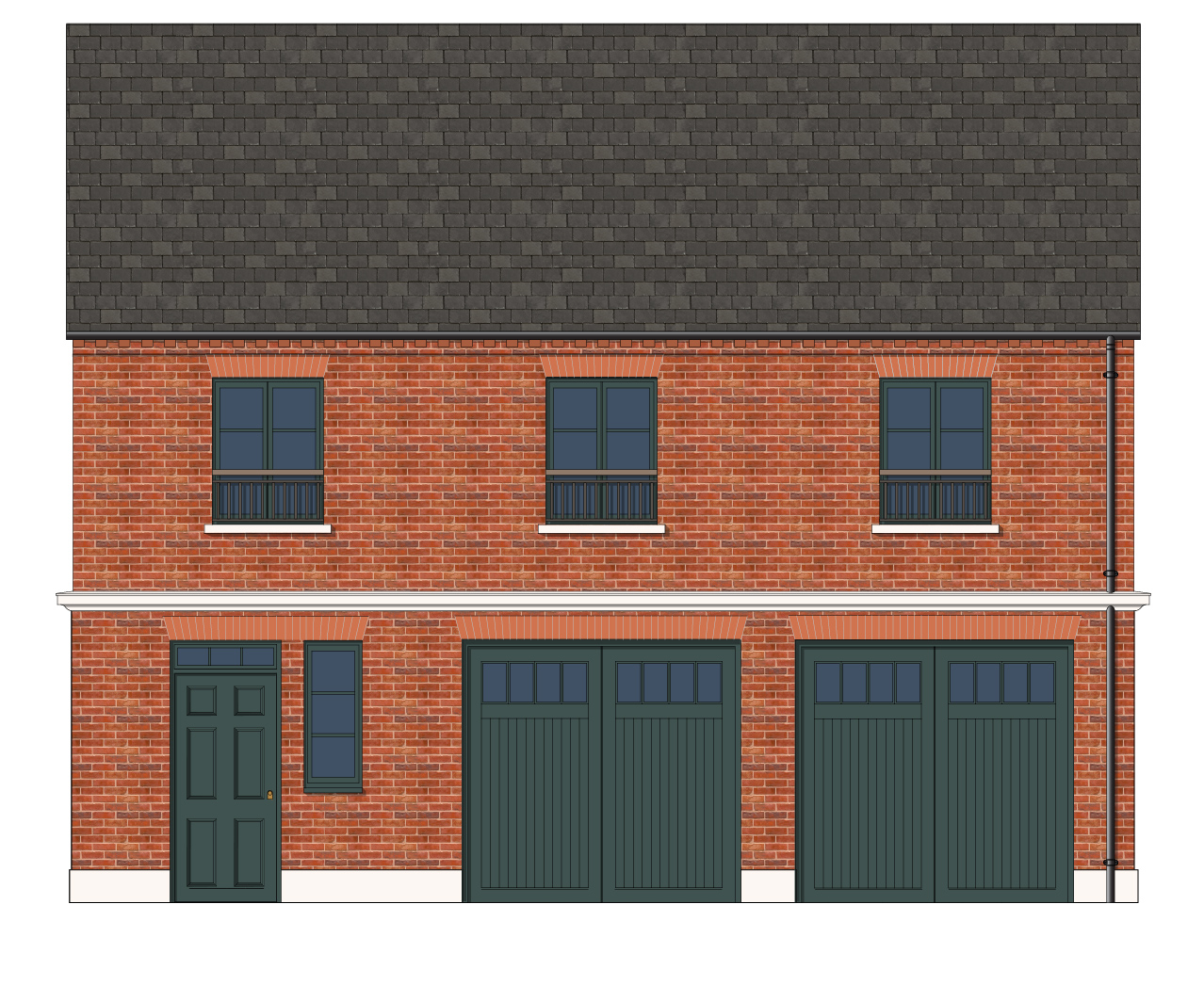 Cheshire mews houses_2 garage_All brick image