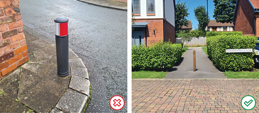 Good vs bad bollards - Tarporley vs Parkgate image