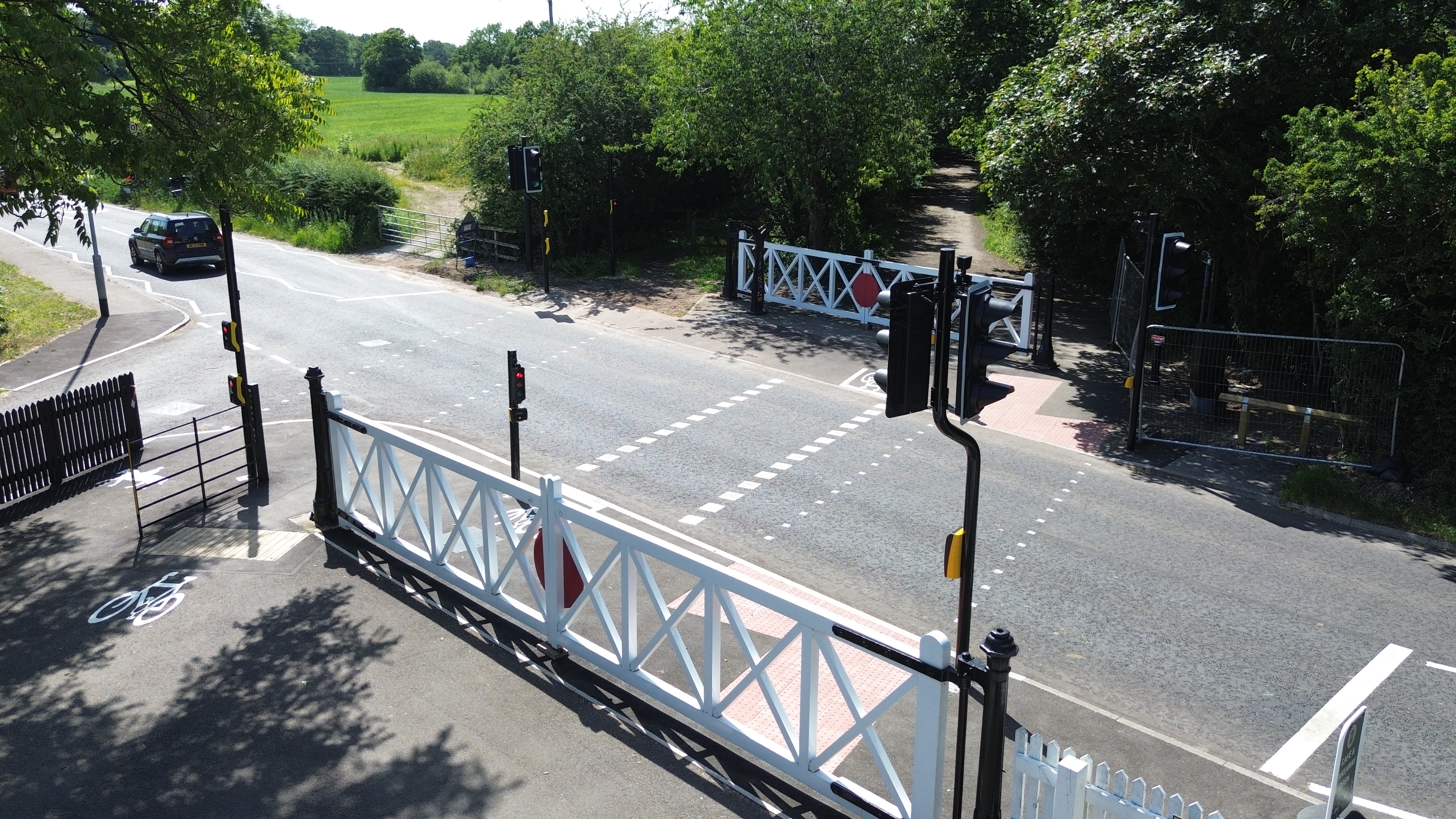 Trixie crossing,  which combines equestrian, cyclist and pedestrian crossings into one formal signalised crossing