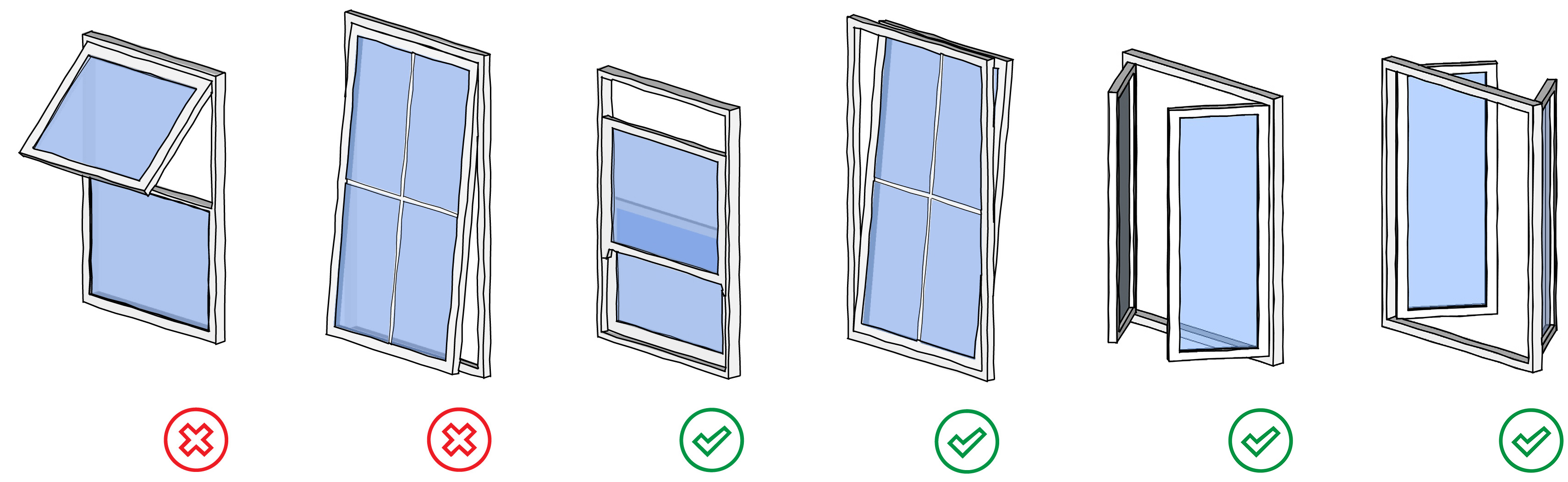 Window diagrams_ticks and crosses image