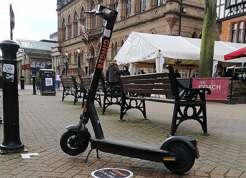 e-scooter by Chester Town Hall