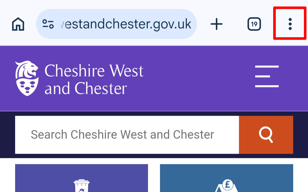 Dots in top left corner of Chrome mobile