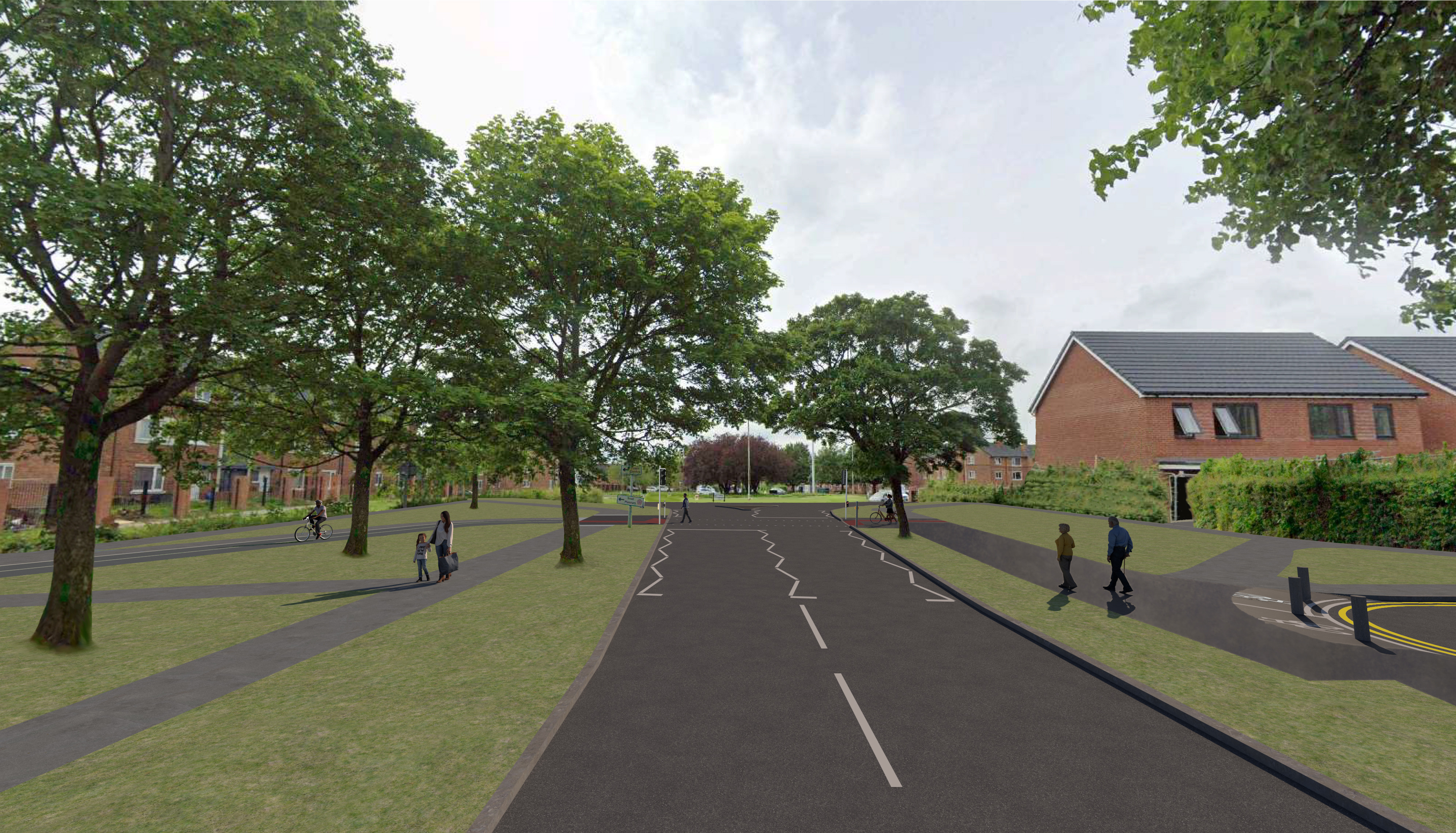 Looking south towards Sutton Way roundabout