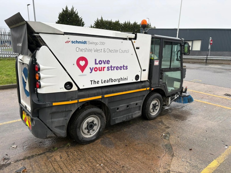 One of the sweepers proudly displays its new name