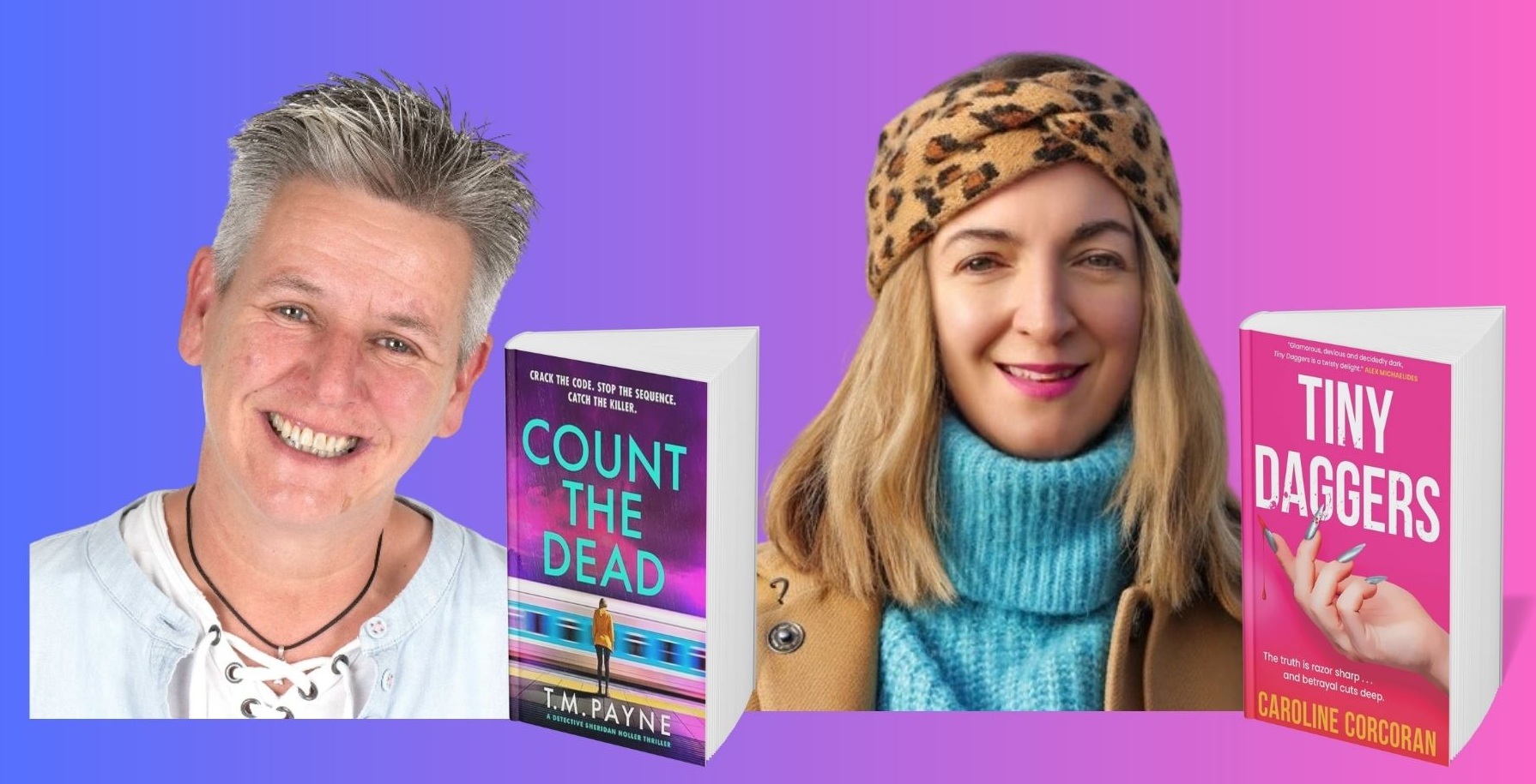 two authors, each with one of their books