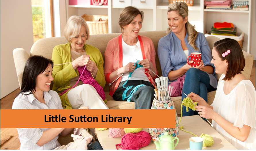 A group of people knitting