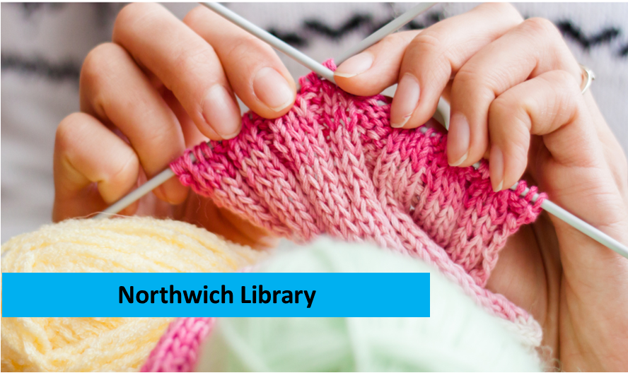 a person's hands knitting with pink wool