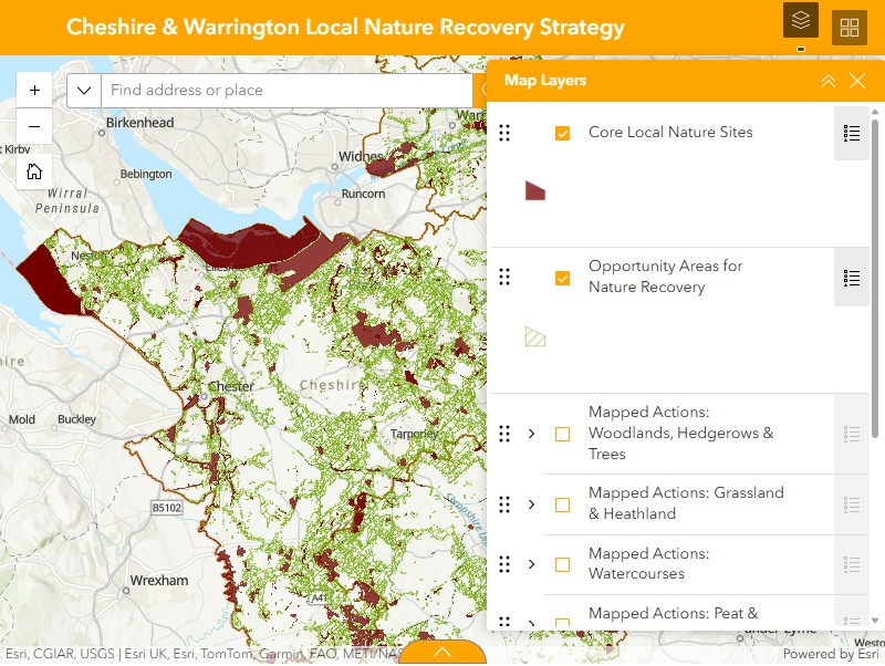 Cheshire and Warrington Local Nature Recovery Strategy - Local Habitat Map