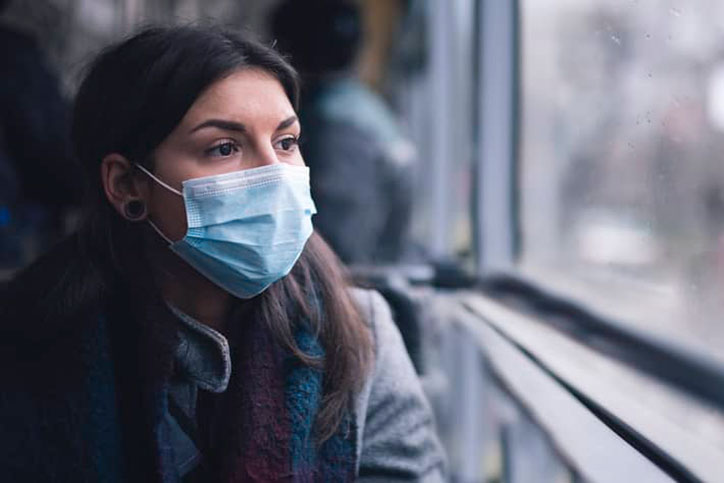 Woman wearing a mask