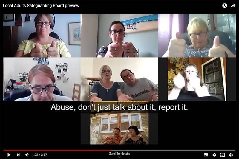 West Cheshire LSAB service user involvement group signed song screen shot