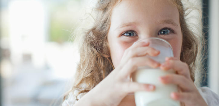 Child drinking milk.