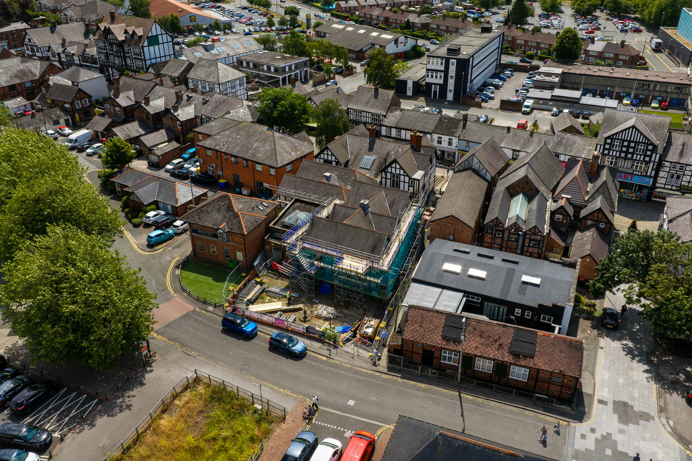 Birdseye view of the renovation works