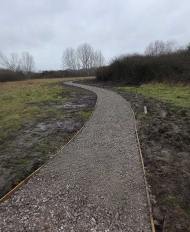 Pathway with vegetation cut back 