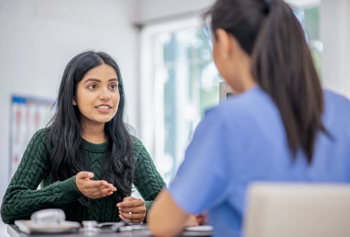 Resident talking about pharmacy experience