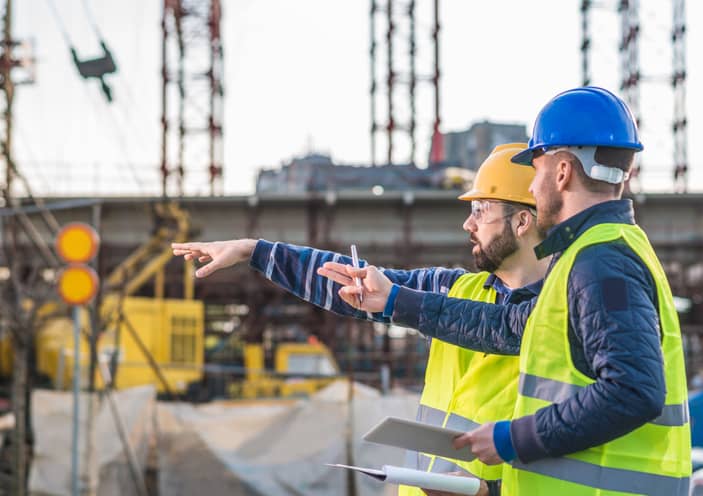 Workers beginning the first phase