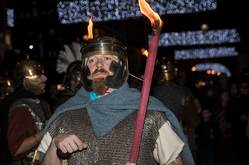 Man in Roman costume, Saturnalia 2019