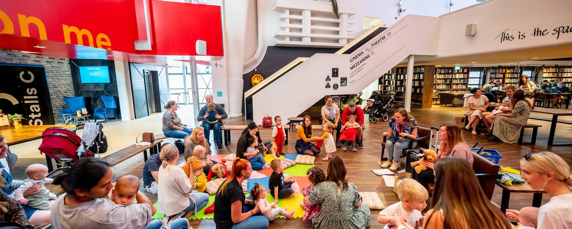children and parents enjoying rhymetime at storyhouse
