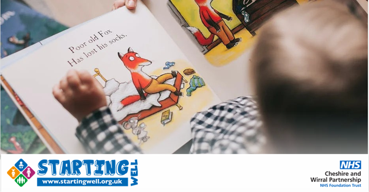 A child looking at a picture book