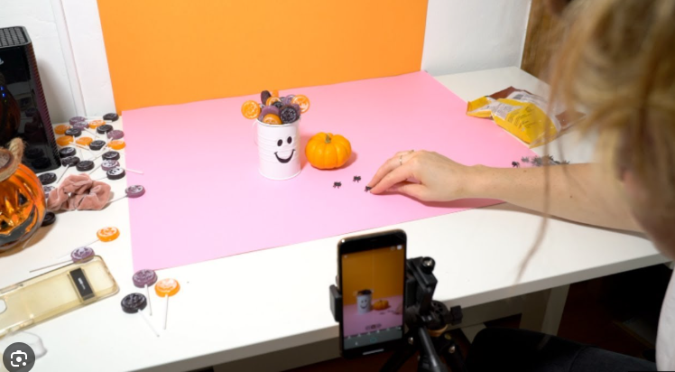 a person making an animation with a mobile phone