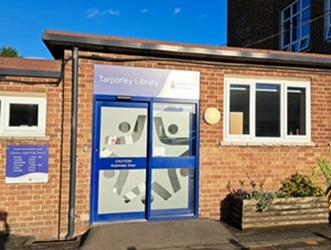 Tarporley Library building and entrance